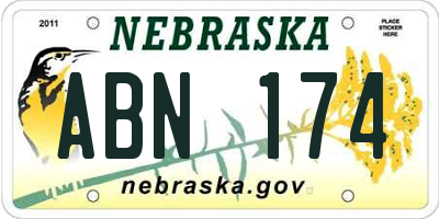 NE license plate ABN174