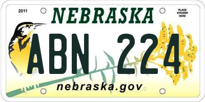 NE license plate ABN224