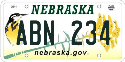 NE license plate ABN234