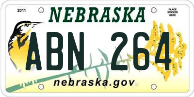 NE license plate ABN264