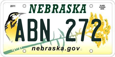 NE license plate ABN272