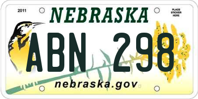 NE license plate ABN298