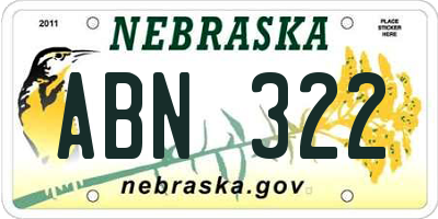 NE license plate ABN322