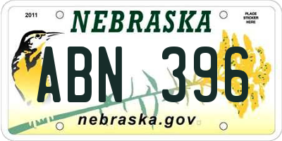 NE license plate ABN396