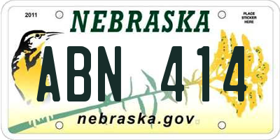 NE license plate ABN414