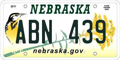 NE license plate ABN439
