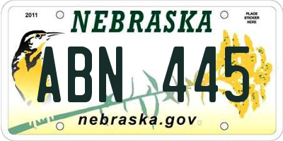 NE license plate ABN445