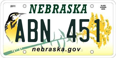 NE license plate ABN451