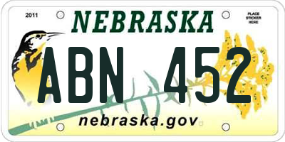 NE license plate ABN452