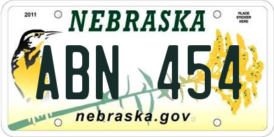 NE license plate ABN454
