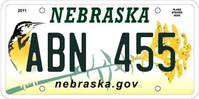 NE license plate ABN455
