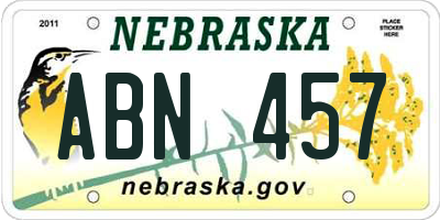 NE license plate ABN457