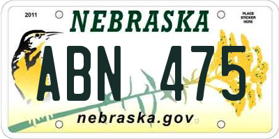 NE license plate ABN475