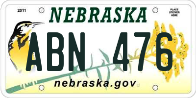 NE license plate ABN476