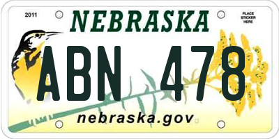 NE license plate ABN478