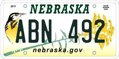 NE license plate ABN492