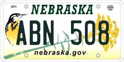 NE license plate ABN508