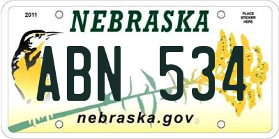 NE license plate ABN534