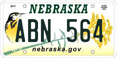 NE license plate ABN564
