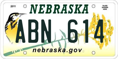 NE license plate ABN614