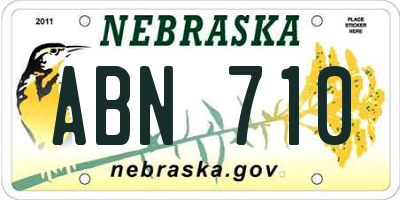 NE license plate ABN710