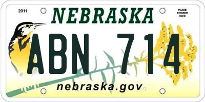 NE license plate ABN714