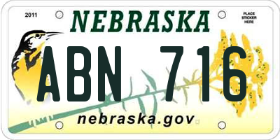 NE license plate ABN716