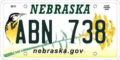 NE license plate ABN738