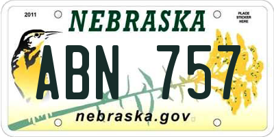 NE license plate ABN757
