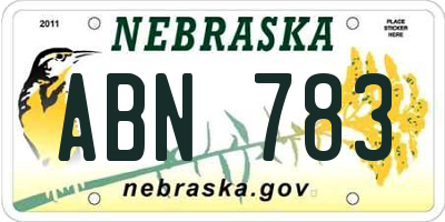 NE license plate ABN783