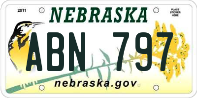 NE license plate ABN797