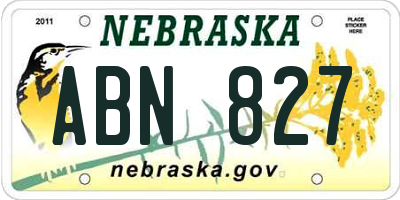 NE license plate ABN827