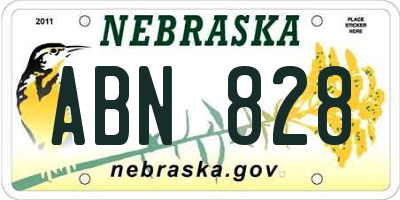 NE license plate ABN828