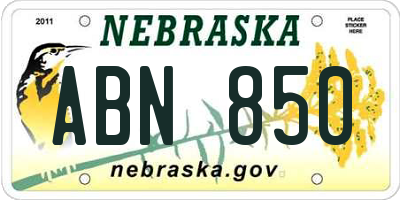 NE license plate ABN850
