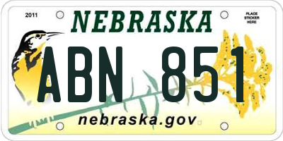 NE license plate ABN851