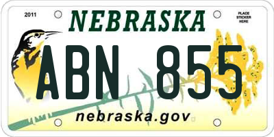 NE license plate ABN855