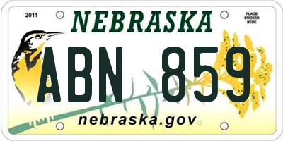 NE license plate ABN859