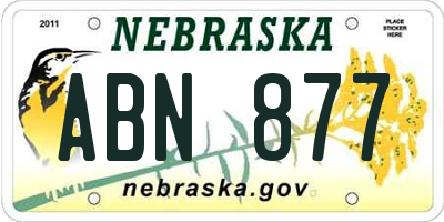 NE license plate ABN877
