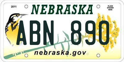 NE license plate ABN890