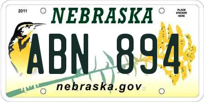 NE license plate ABN894