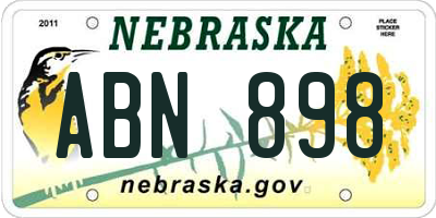 NE license plate ABN898
