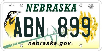 NE license plate ABN899