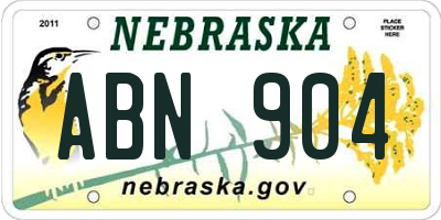 NE license plate ABN904