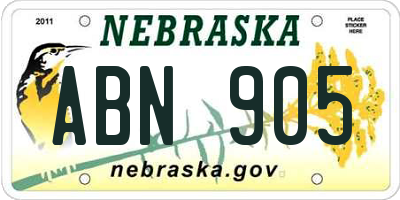 NE license plate ABN905