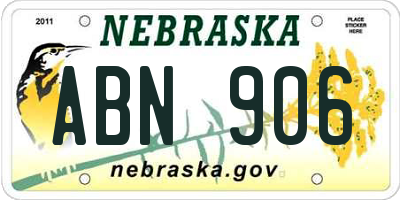 NE license plate ABN906