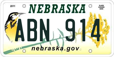 NE license plate ABN914