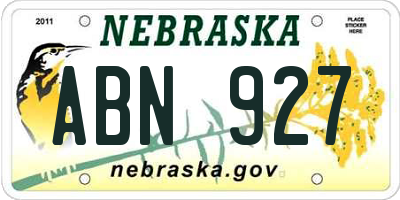 NE license plate ABN927