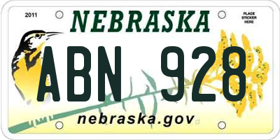 NE license plate ABN928