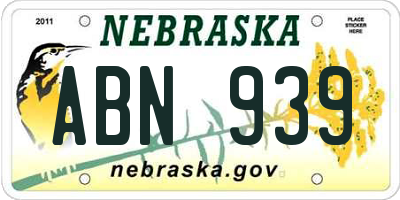 NE license plate ABN939