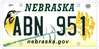 NE license plate ABN951